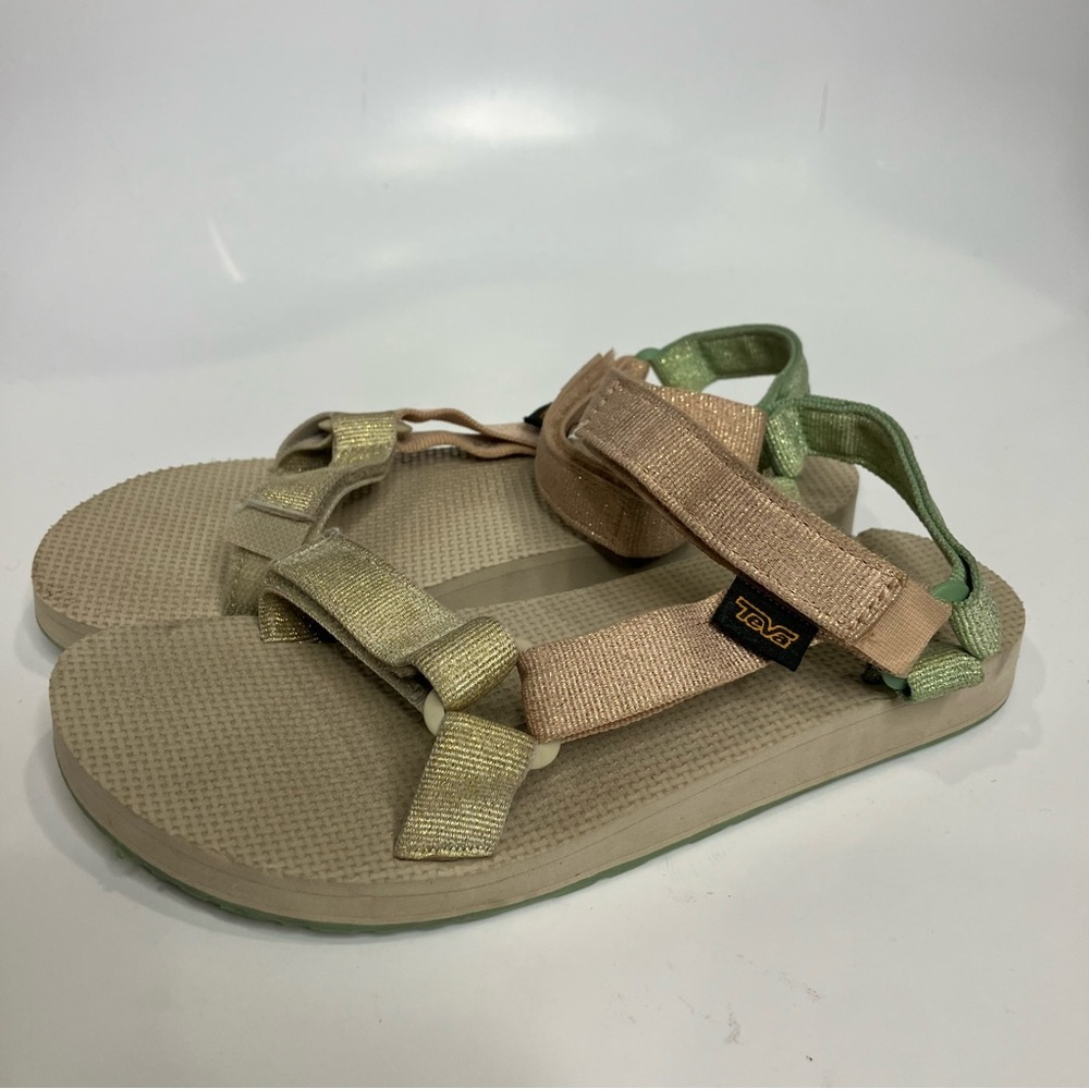Teva original universal metallic sandals casual multicolor girls size 4 trendy